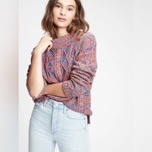 Gap Cable Knit Crewneck Sweater - Multi Color